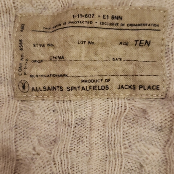🥰All Saints❤ Light Gray Cable Knit Cardigan Sz 10 - Picture 4 of 8